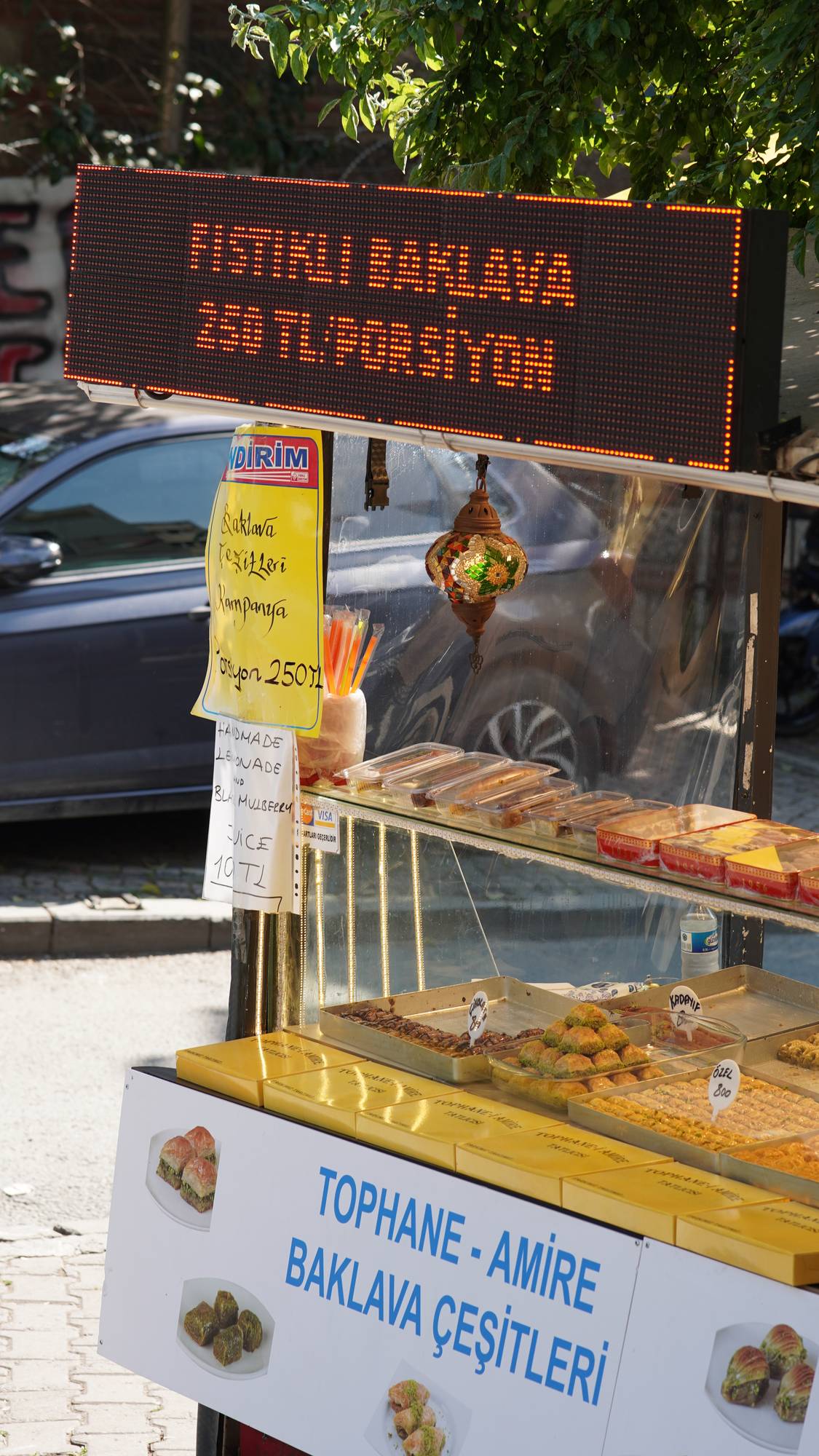 Street food and signs