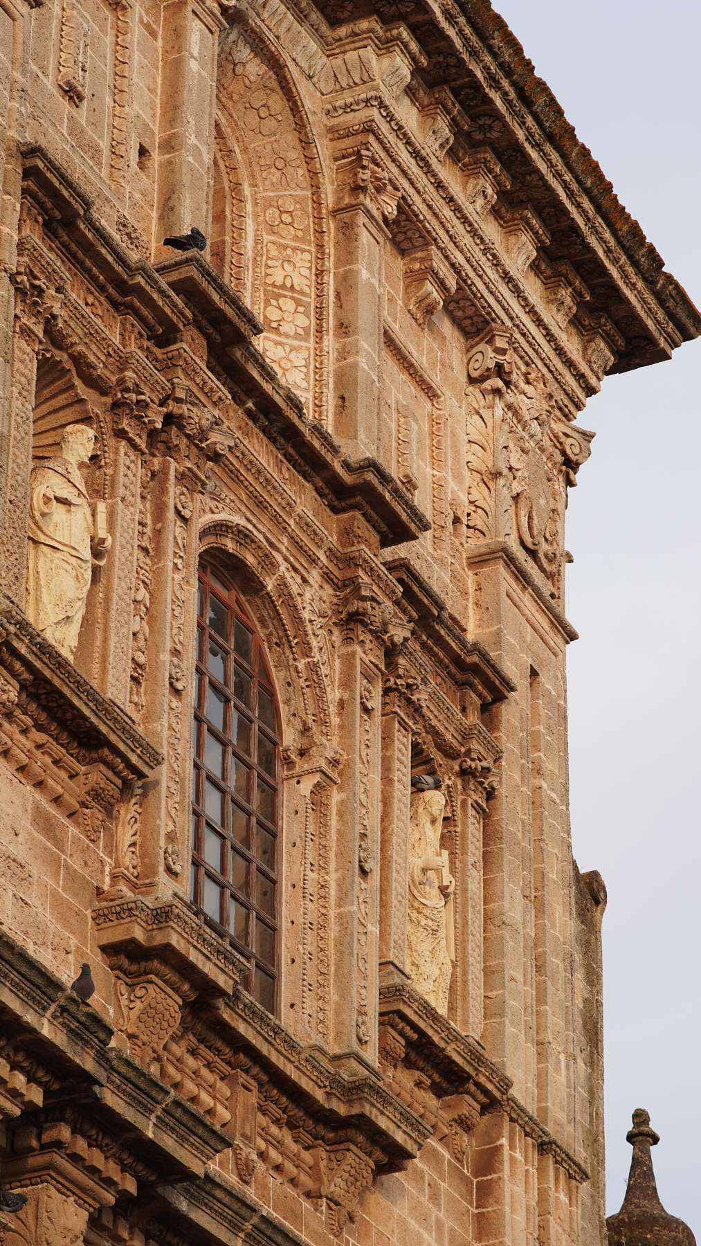 Carved stone church facade