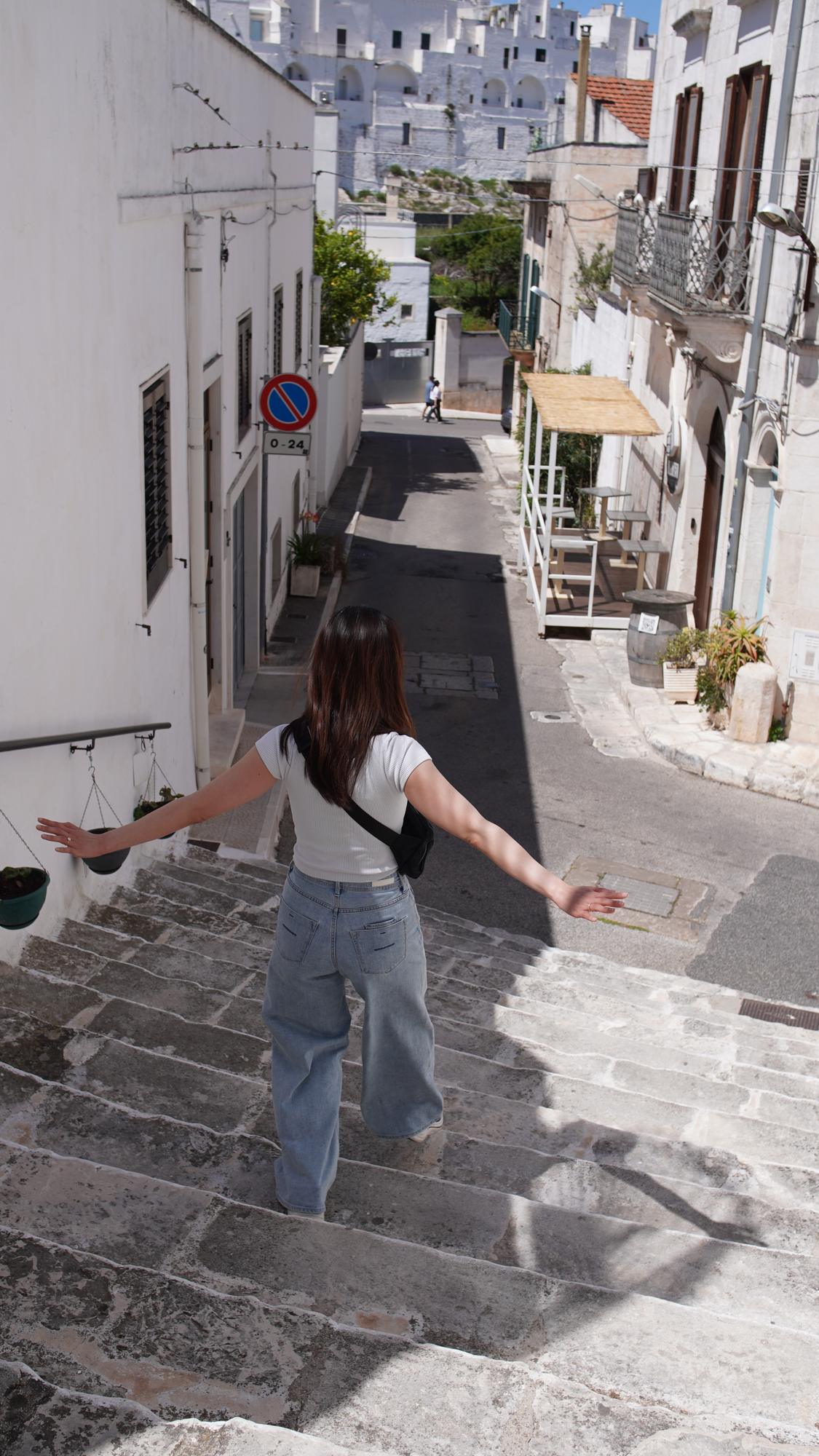 Walking up Ostuni steps