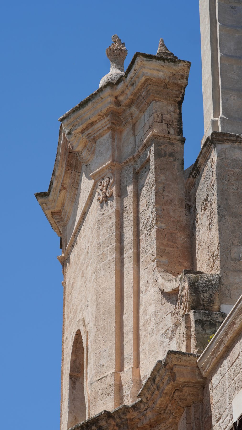 Church facade against the blue sky