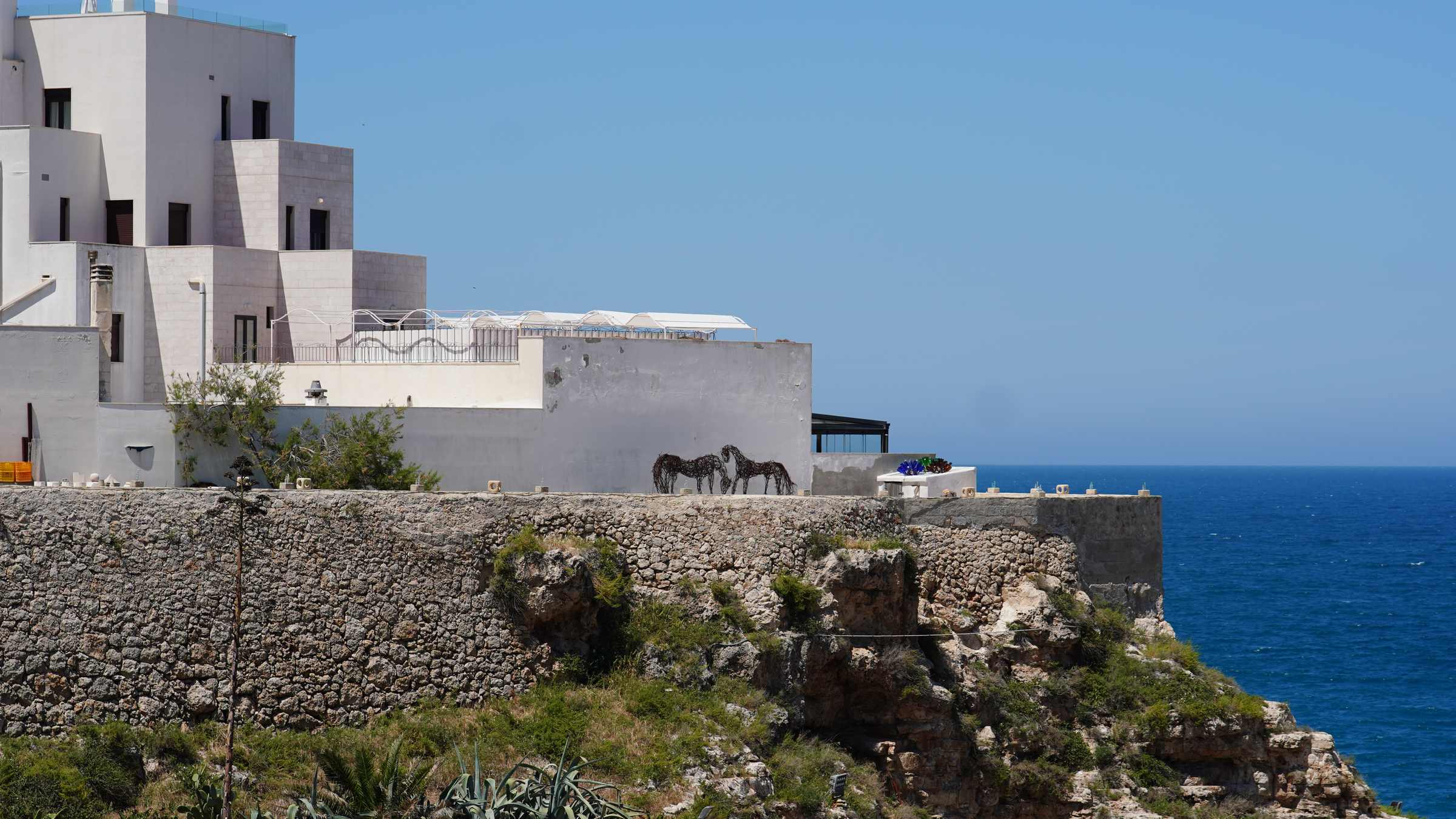 White buildings above the Adriatic